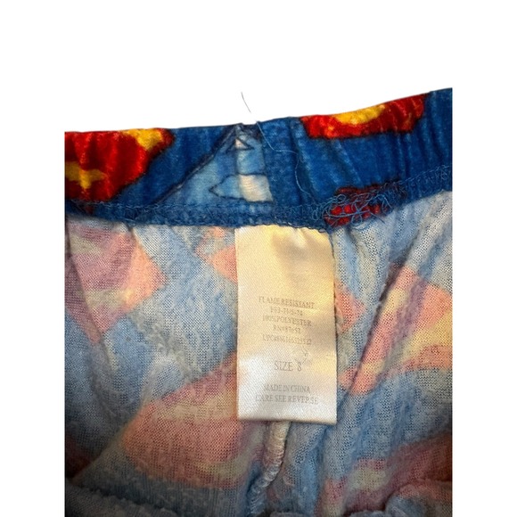 Boys Size 8 Superman Fleece Pajama Pants Flame Resistant Blue as is - Picture 8 of 9